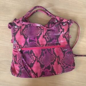 Pietro Alessandro pink snakeskin handbag